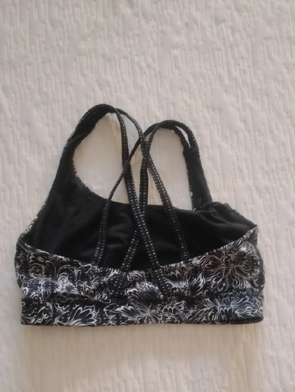 Black Floral Crossback Women’s Swim Top